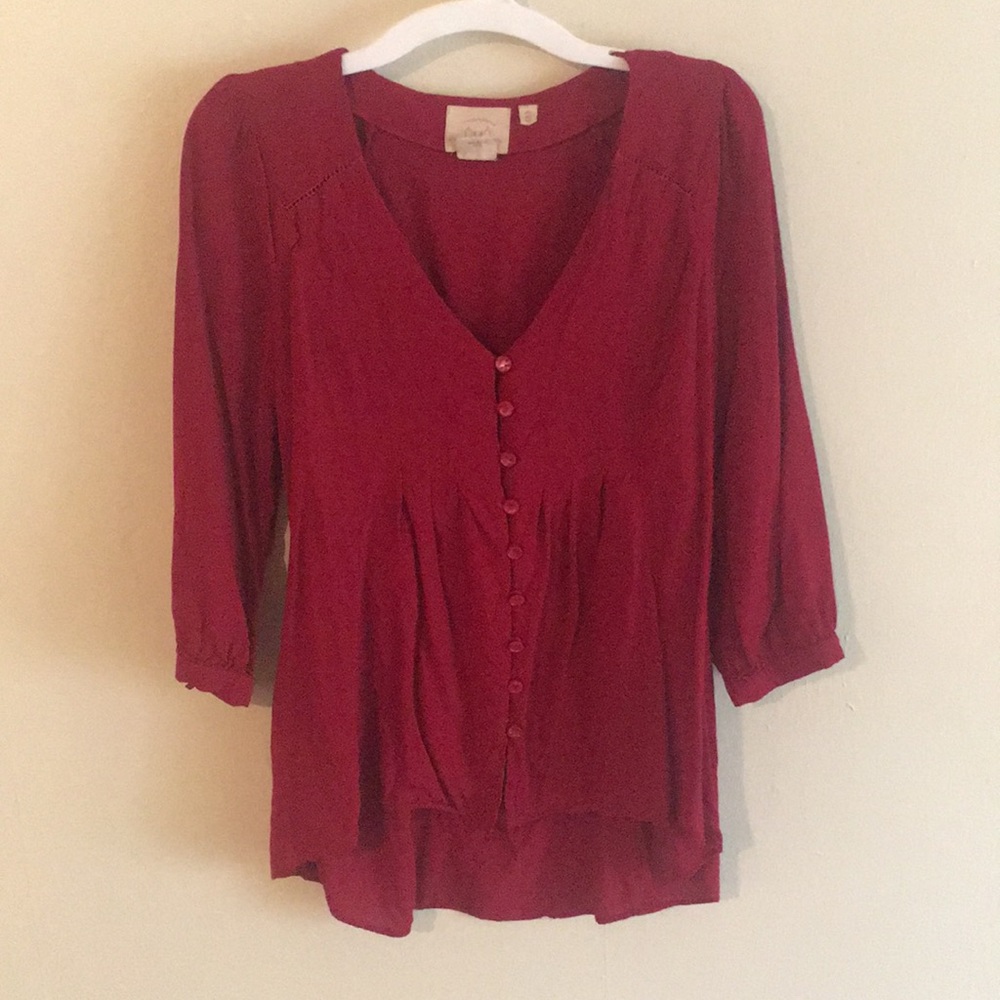 Anthropologie 0 XS Blouse Top Vanessa Virginia S
